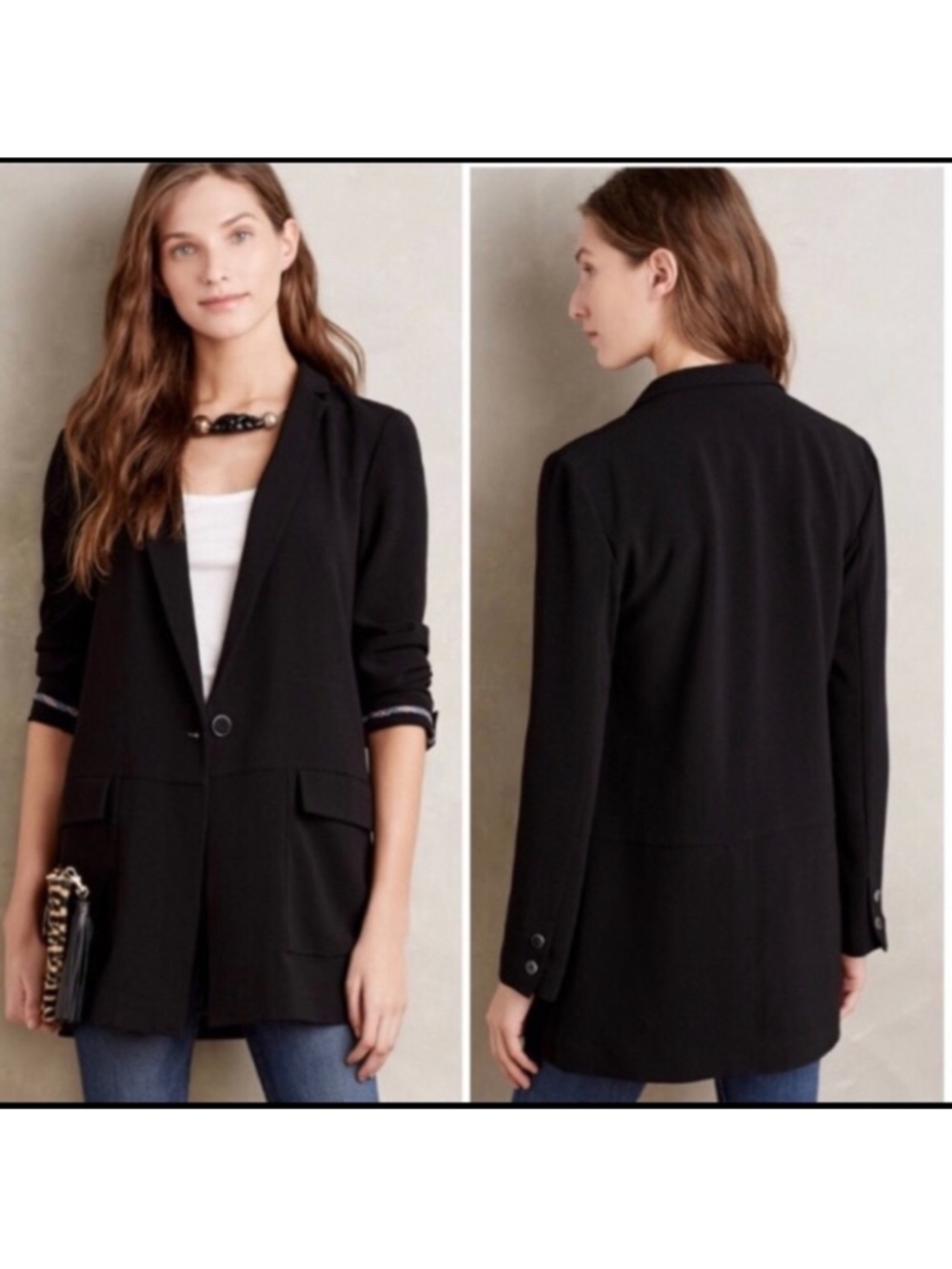 Anthropologoe Cartonnier Beatriz black blazer
